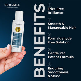 Prohall Select One hair before-after showing transformation to smoothness