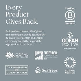 Project Reef ocean cleanup pledge graphic beside product