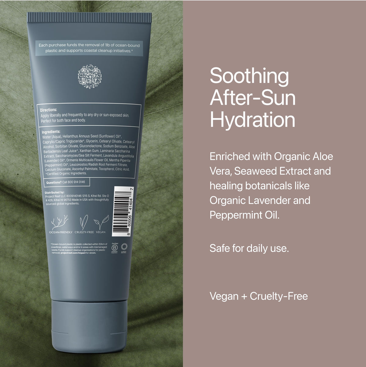 Project Reef vitamin E on skin for gentle care