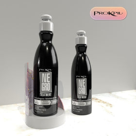 Close-up of shiny, hydrated hair after using Prokpil Black Nuance.