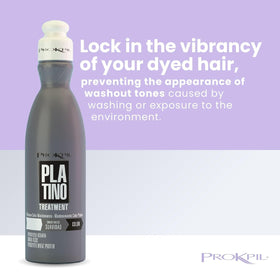 Prokpil platinum gray hair after treatment with enhanced shine and softness.
