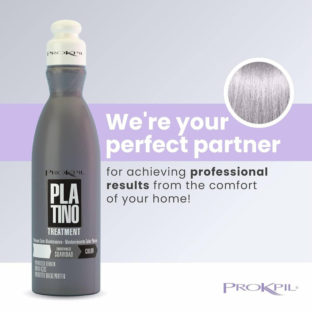 Prokpil platinum gray hair before treatment showing potential color refresh.