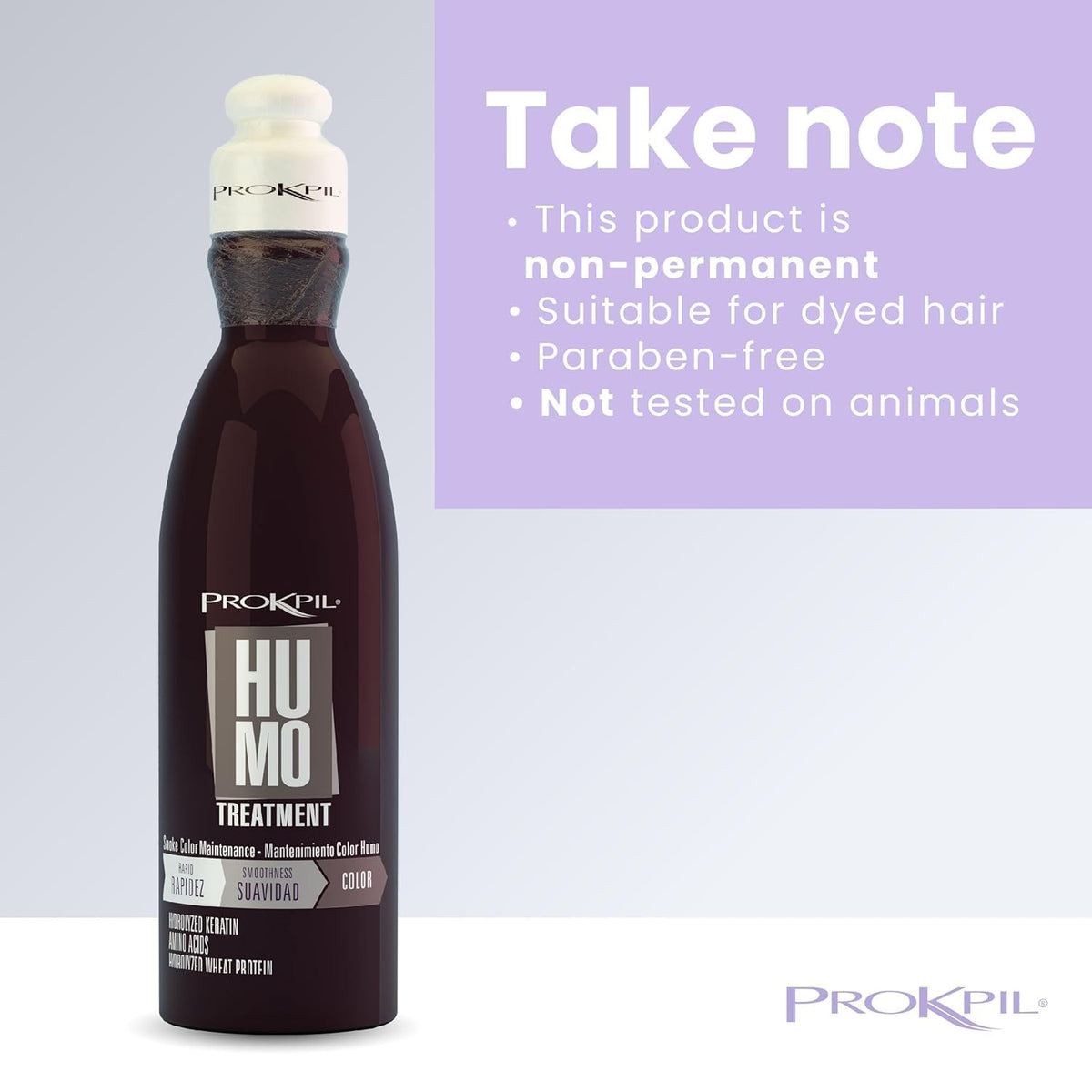 Prokpil Smoke Nuance hair gloss after treatment reveals subtle shine.