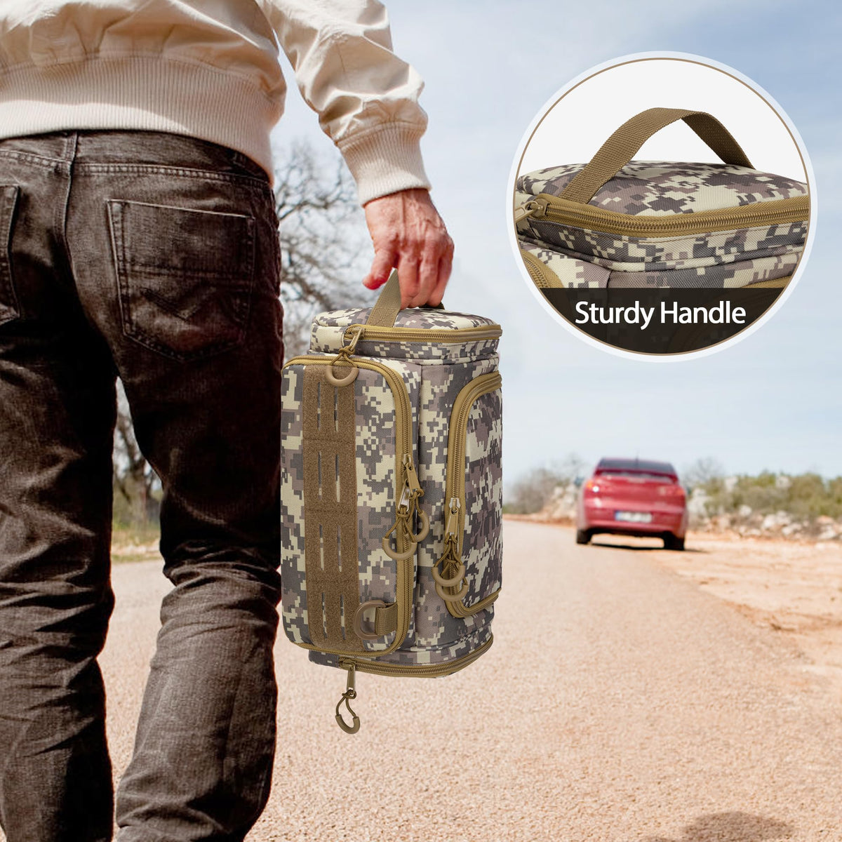 Prokva compact 11.6 x 7 x 5.5 inches fits travel packing needs.
