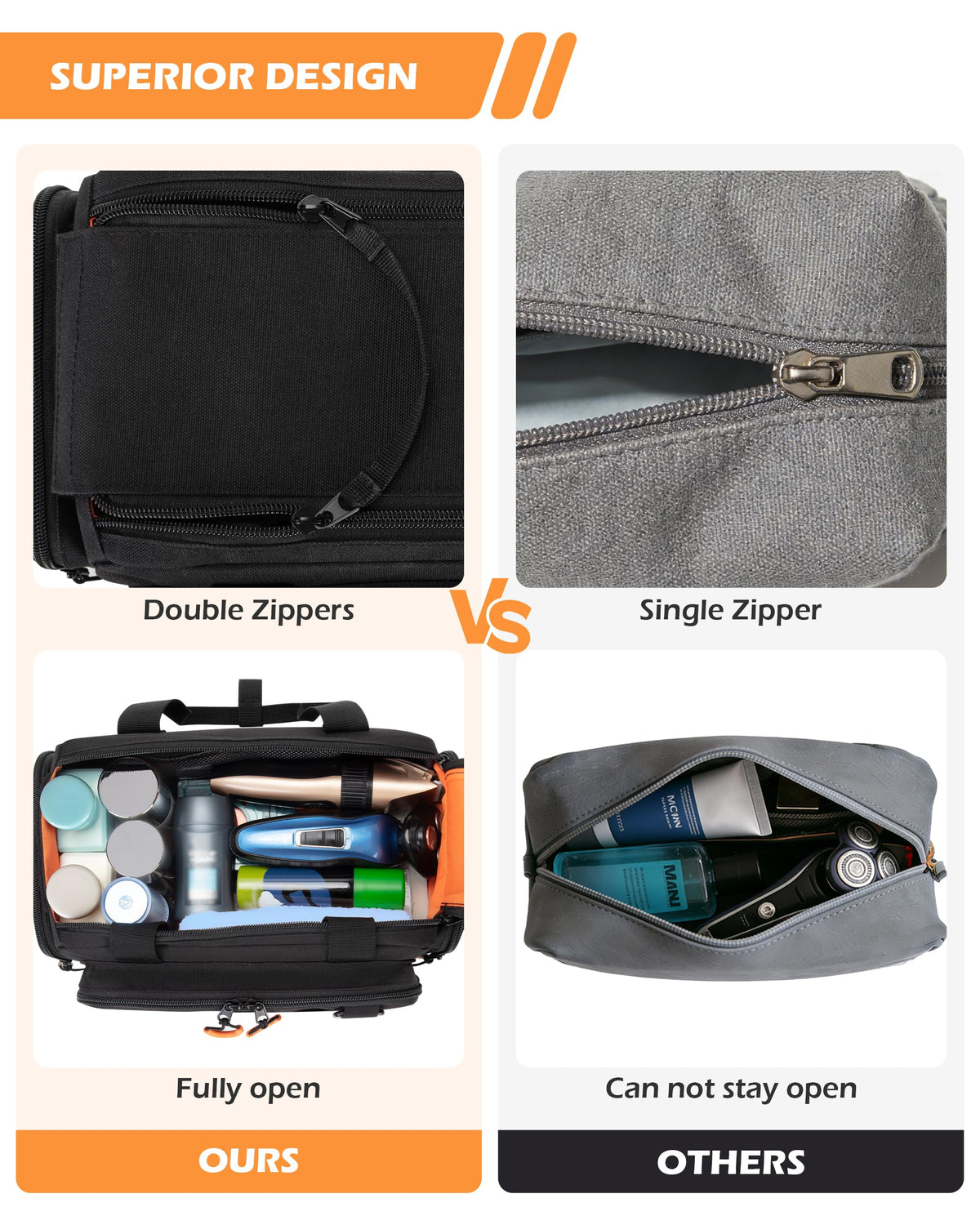 Prokva bag with eight elastic loops for brushes and clippers