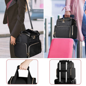 Prokva durable nylon fabric protects cosmetics during transit.