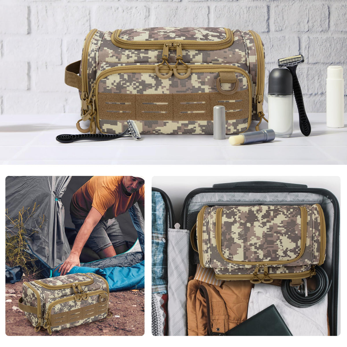 Prokva side pockets store towels or socks for on-the-go use.