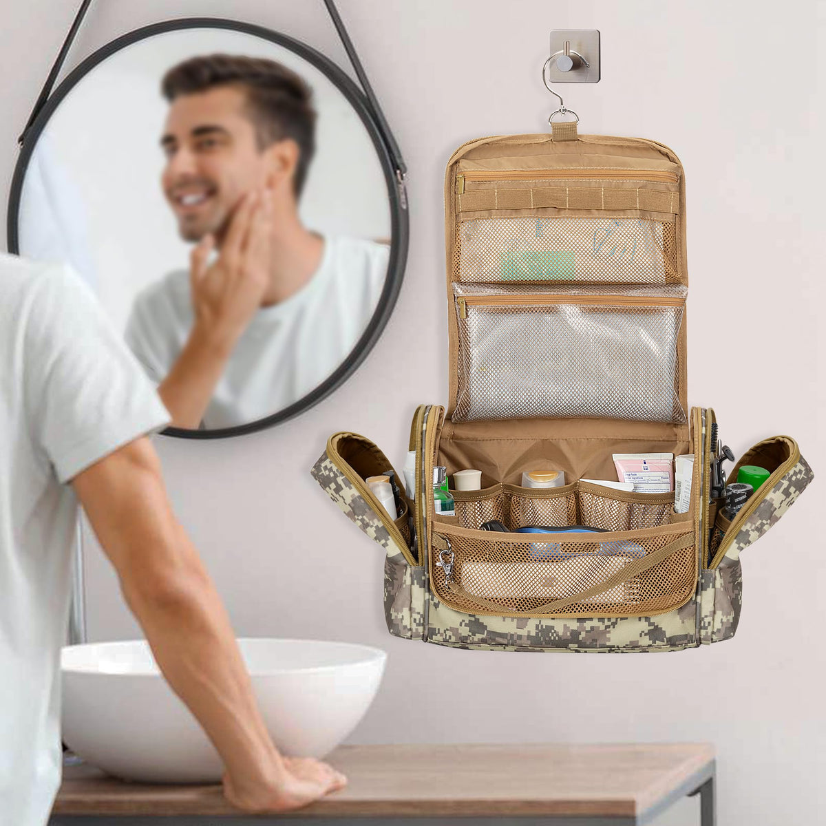 Prokva desert yellow travel bag in use during a trip or gym session.