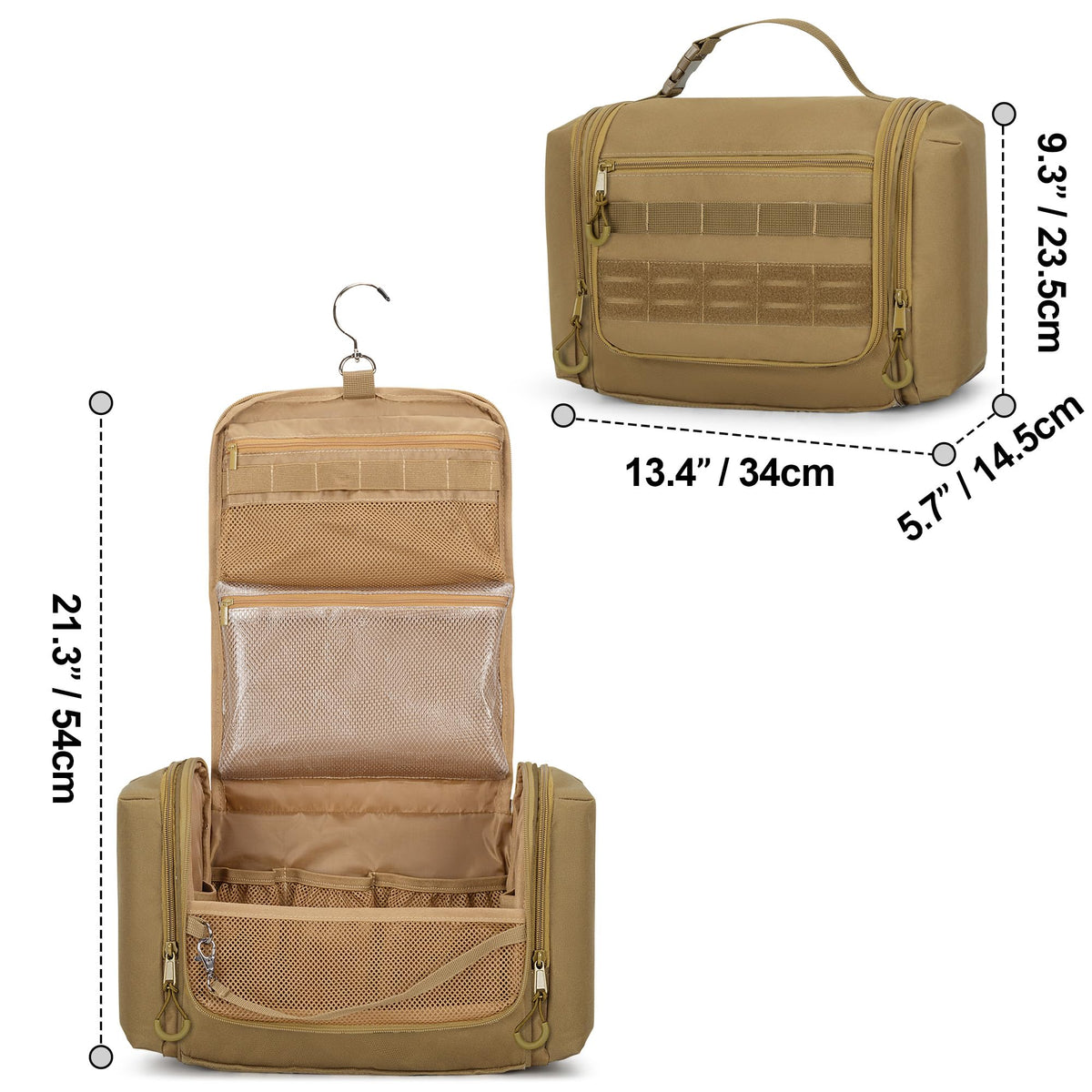 Prokva bag detachable strap with swivel hook offers hanging or carrying options.