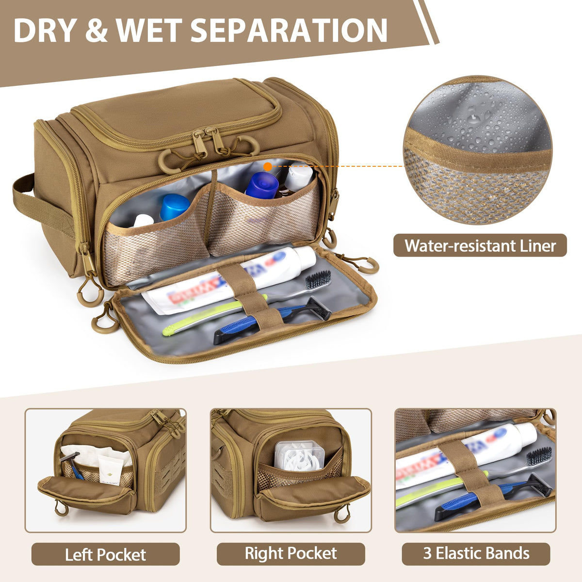 Prokva front waterproof pocket allows easy wipe-down after use