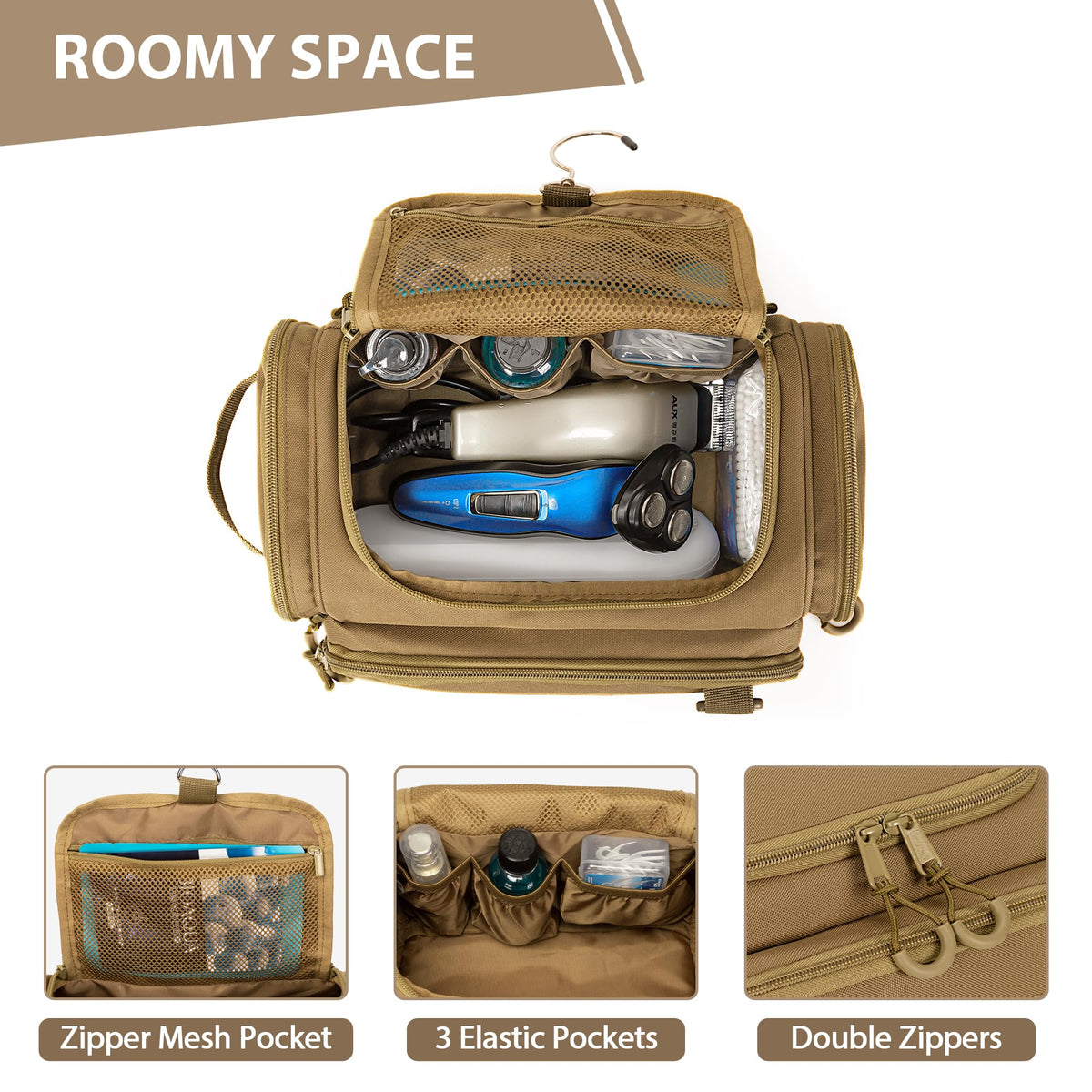 Prokva bag with a hanging hook for hands-free access