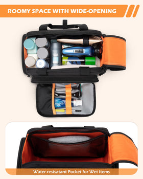 Prokva toiletry bag featuring dual-way zippers for smooth access