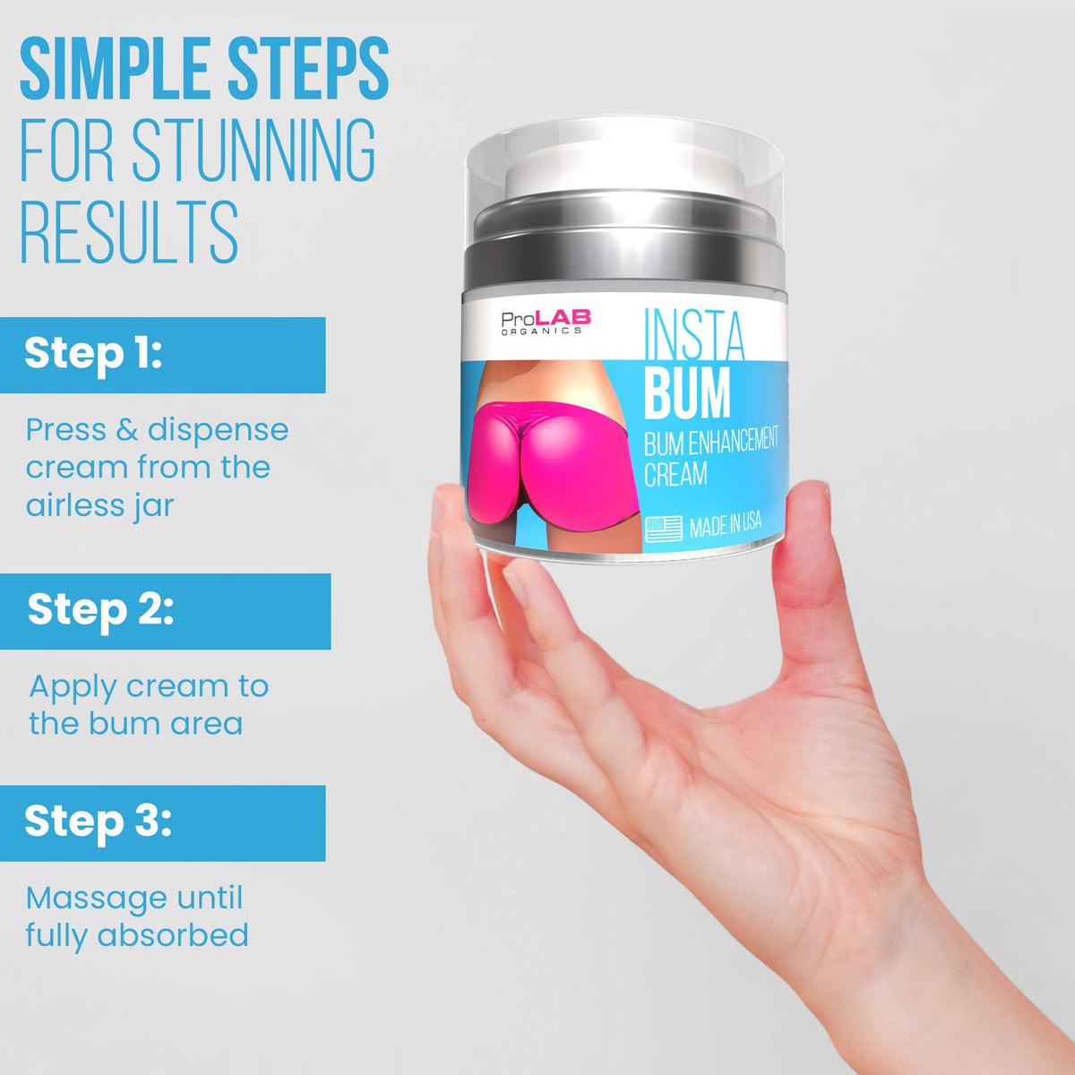 Soft, hydrated-looking skin after using InstaBum.