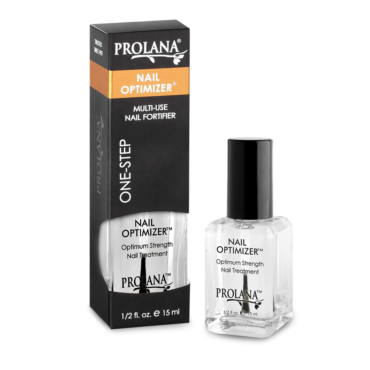 Prolana Nail Optimizer applied as base coat on nails showing protection and growth support