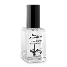 Prolana Nail Optimizer bottle front displaying the clear, strong base coat for brittle nails