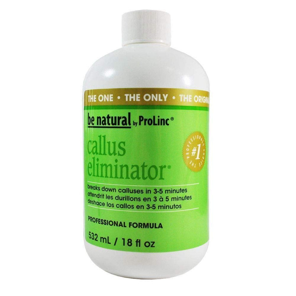 ProLinc Be Natural Original Callus Eliminator bottle for at-home callus care, softening skin.
