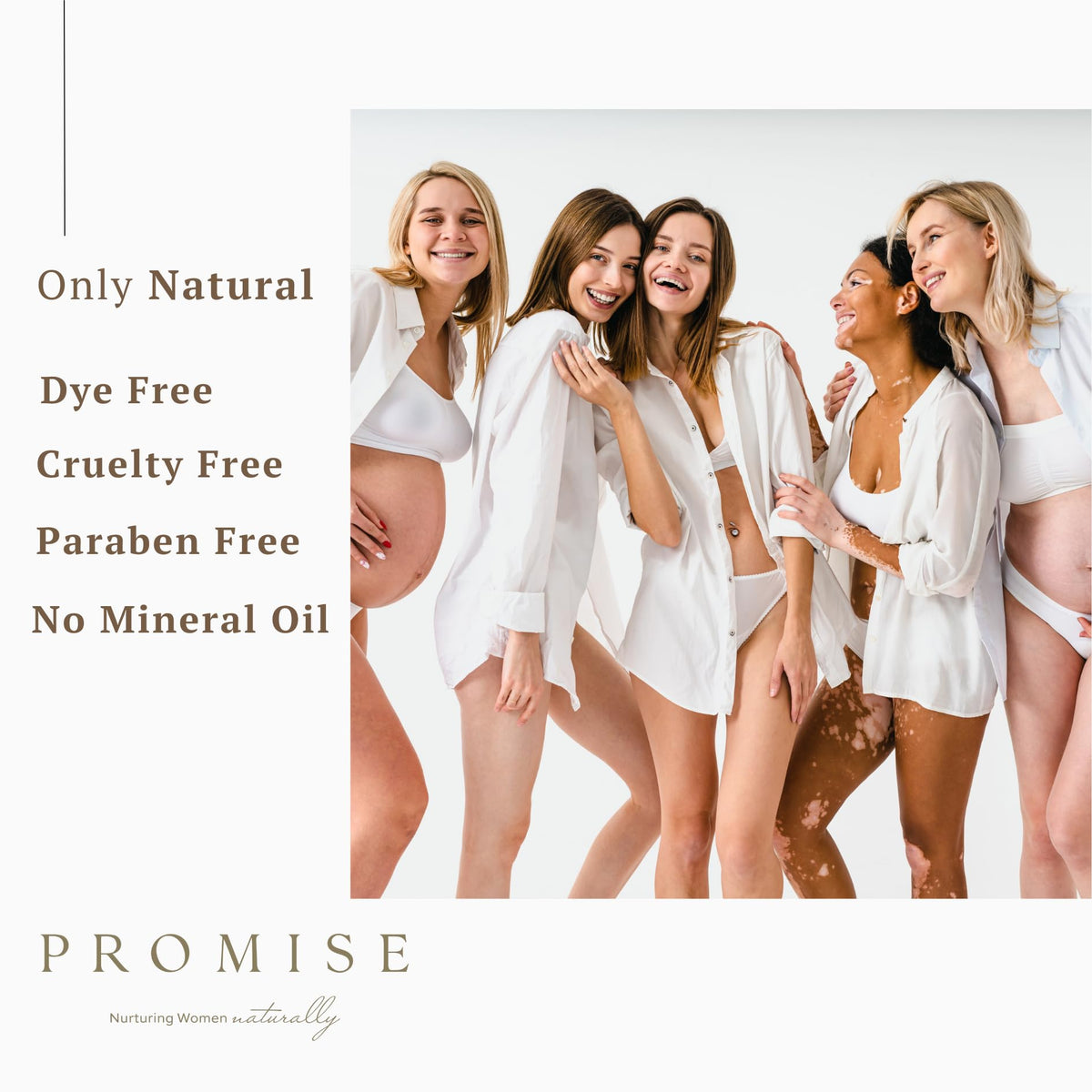 Close-up of Promise Prenatal organic butter ingredients: shea, coconut, mango, cocoa