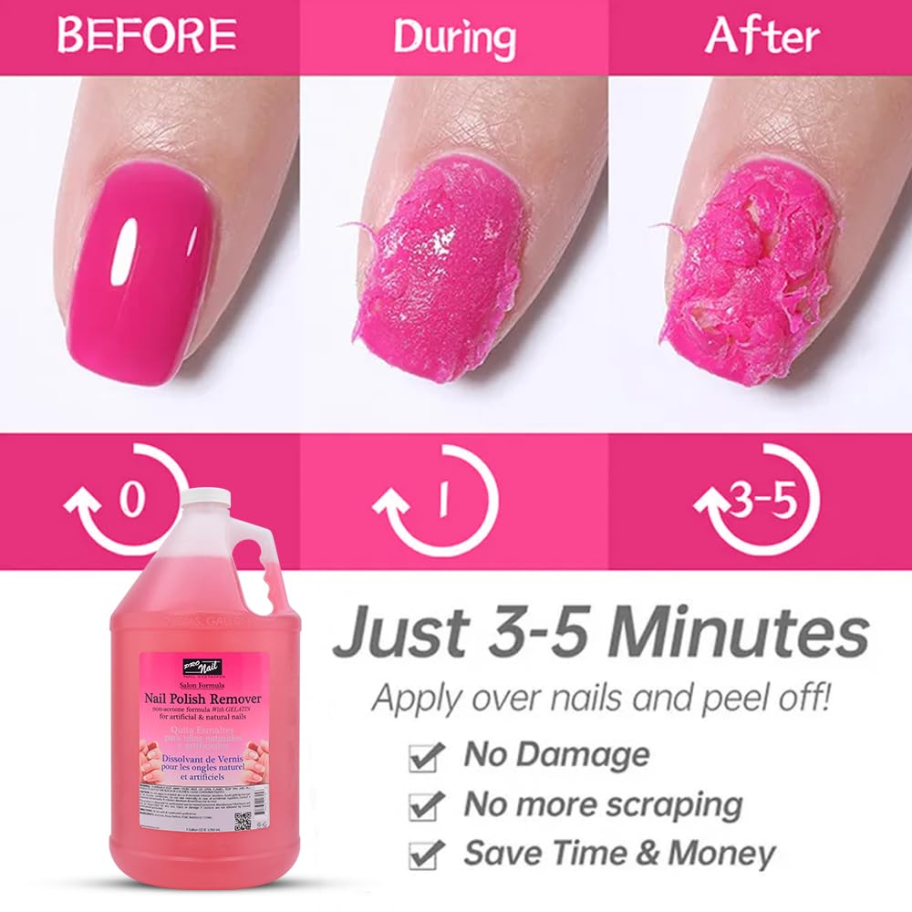 PRONAIL remover dip removal dissolves powders for a clean slate.