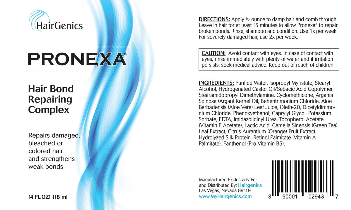 Pronexa Hair Bonder being applied to hair strands to reinforce bonds