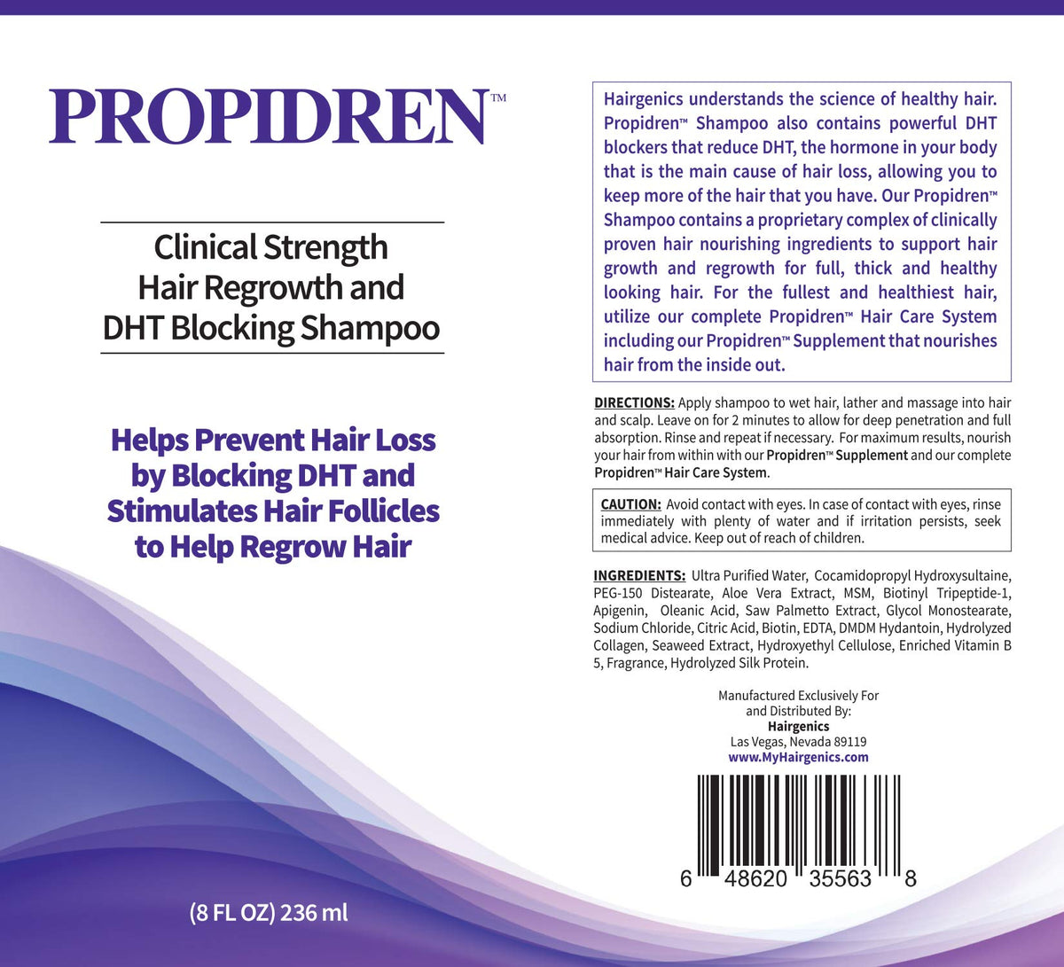 Pronexa Propidren saw palmetto blend highlights DHT defense on the scalp.