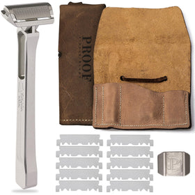 PROOF Select razor with pivoting head for a close, comfortable shave