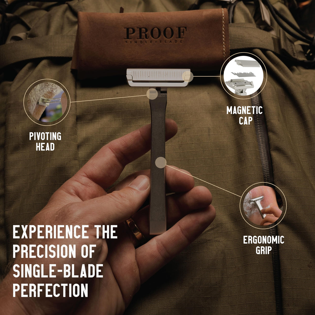 Suction cup holder keeps PROOF Select accessible on bathroom surfaces