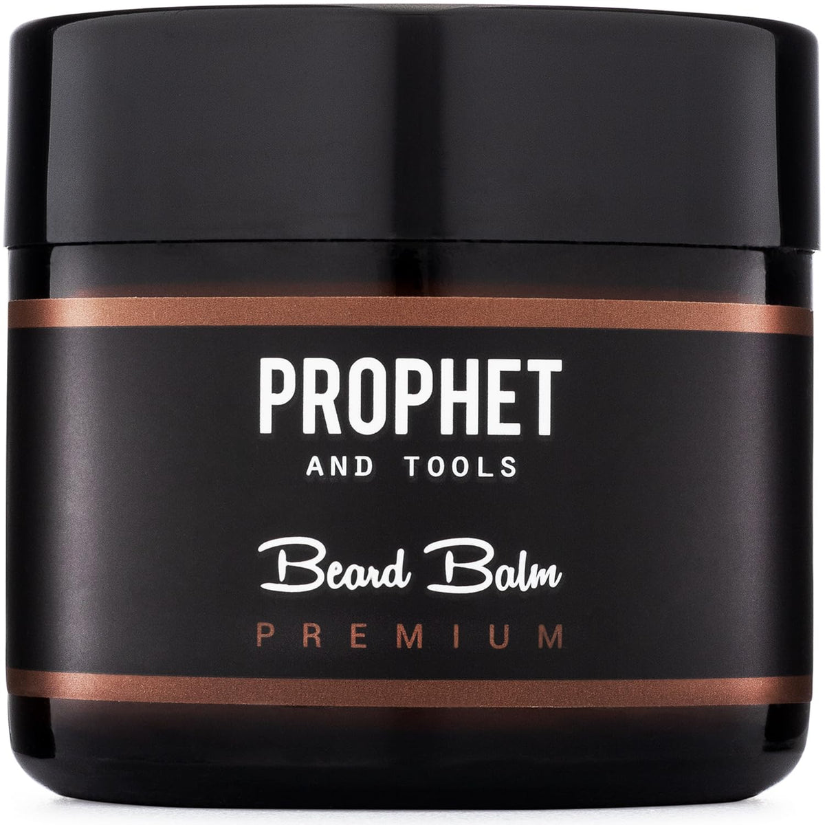Prophet and Tools beard balm jar closeup showing smooth texture for easy styling