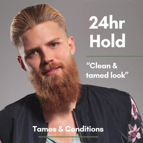 Prophet and Tools beard balm provides soft shine without heaviness