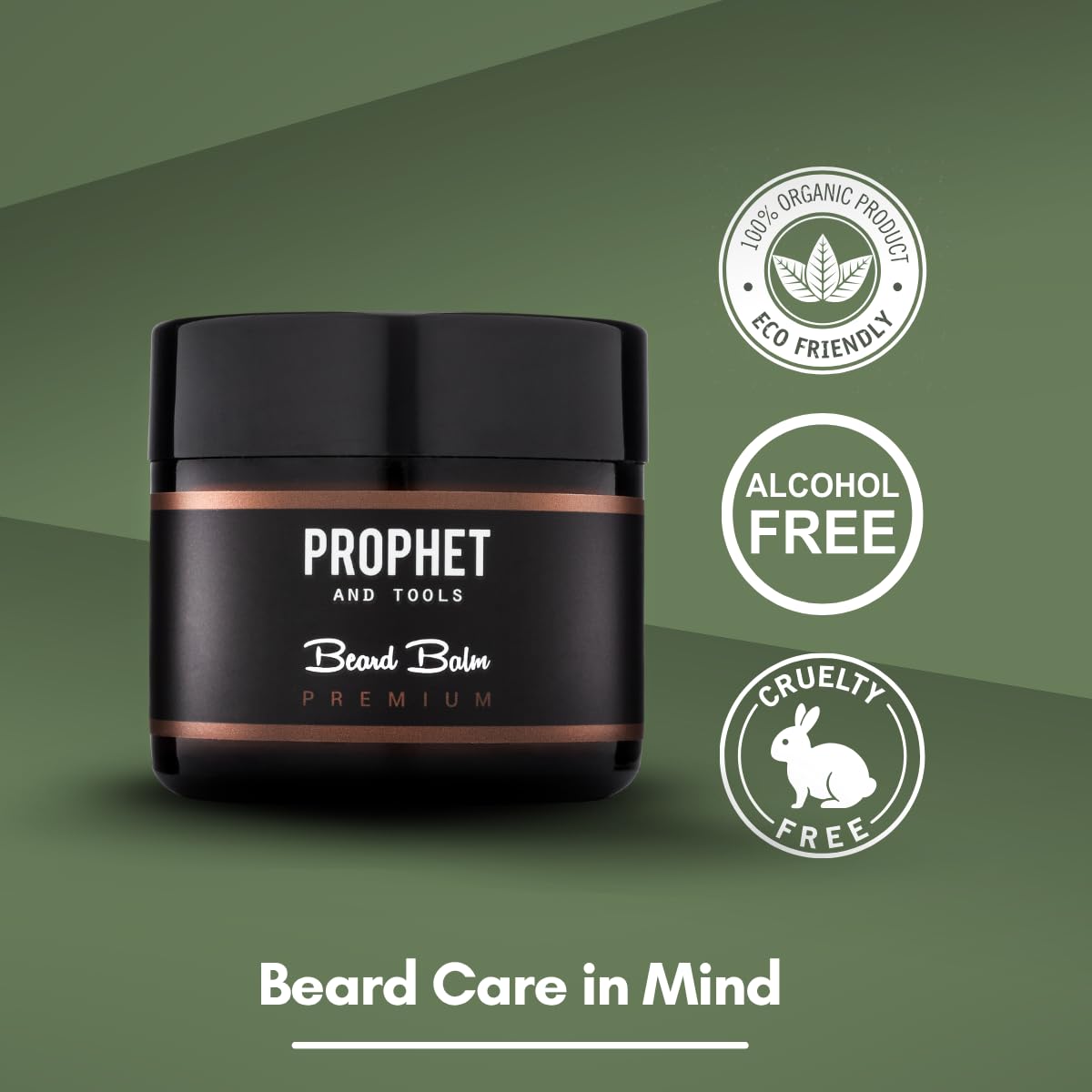 Prophet and Tools hands applying beard balm for effortless daily grooming and control