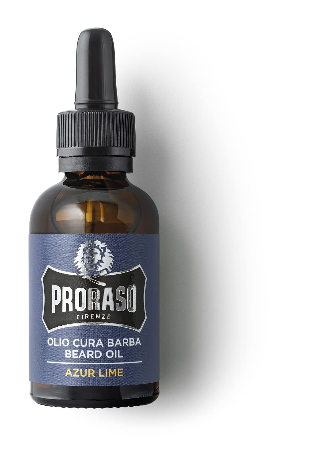 Proraso Azur Lime oil being applied to the beard for shine.