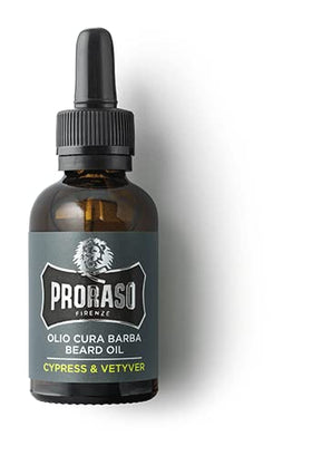 Proraso beard oil application on hands showing quick absorption.