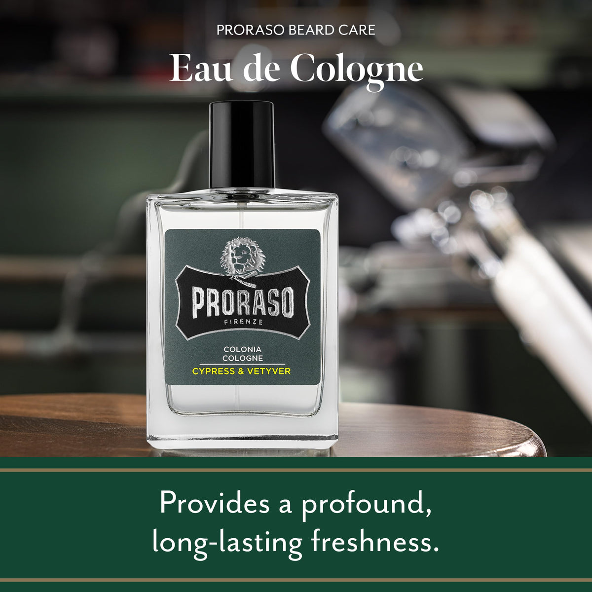 Proraso Cypress & Vetiver label highlights bergamot and cypress notes for a crisp start.