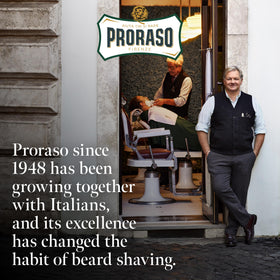 Travel-ready display of Proraso Cypress & Vetiver cologne for on-the-go fragrance.