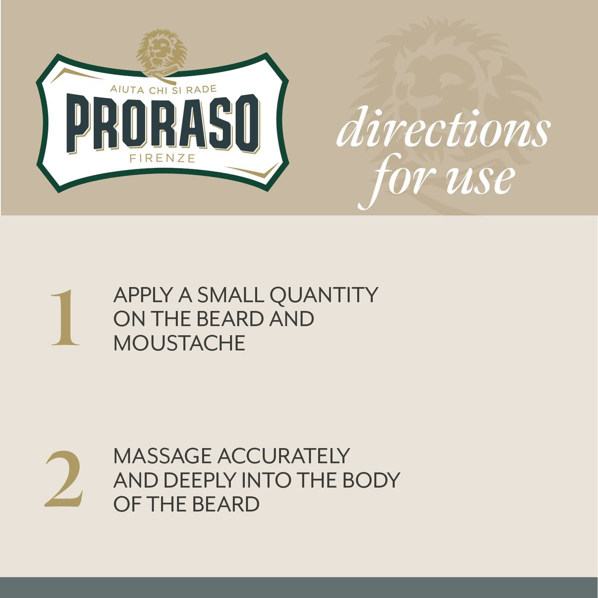 Close-up of bergamot and vetiver notes on Proraso label