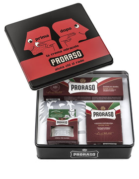 Proraso Vintage Dopo tin front view, a collectible grooming gift.
