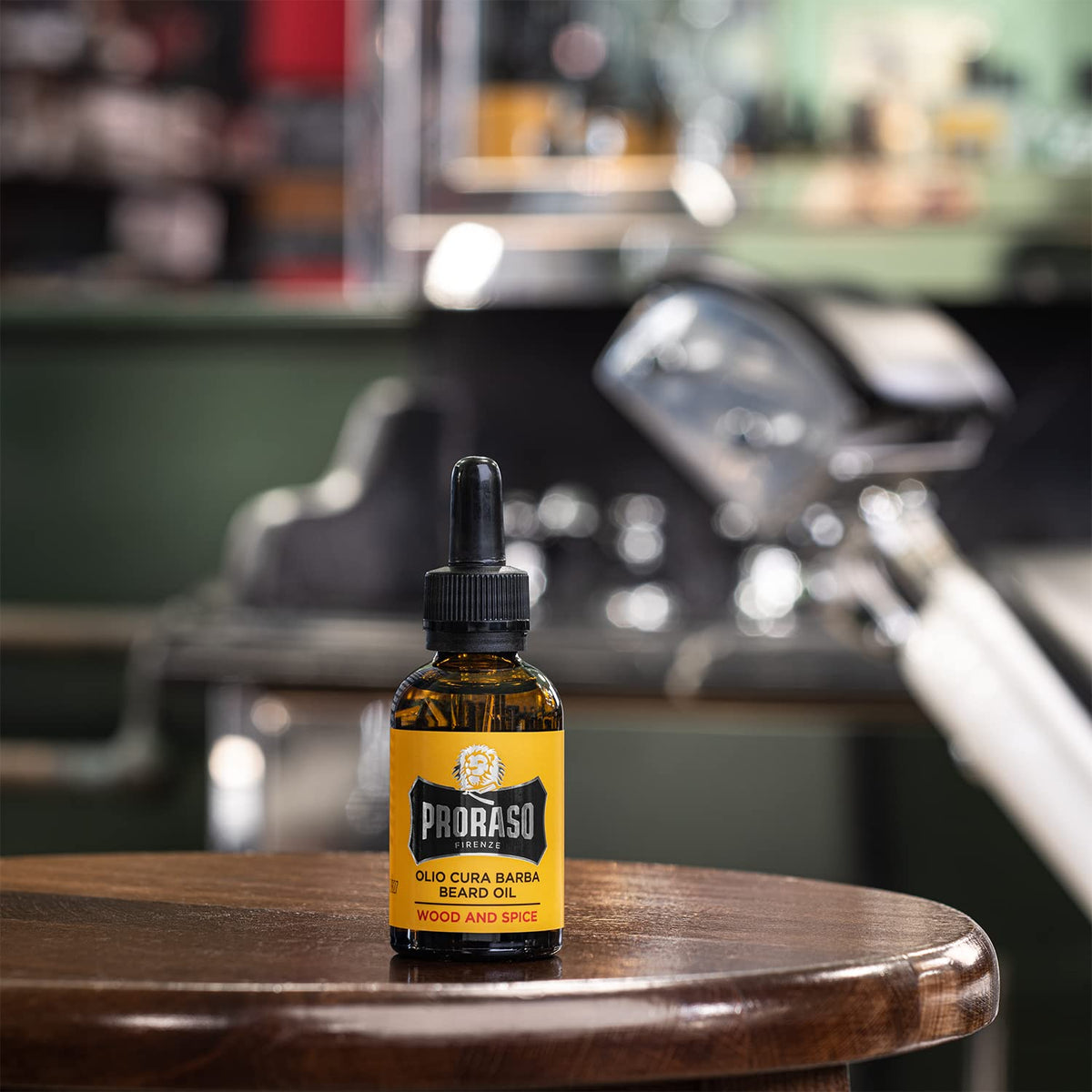 Proraso Wood and Spice beard oil soothes skin beneath the beard.