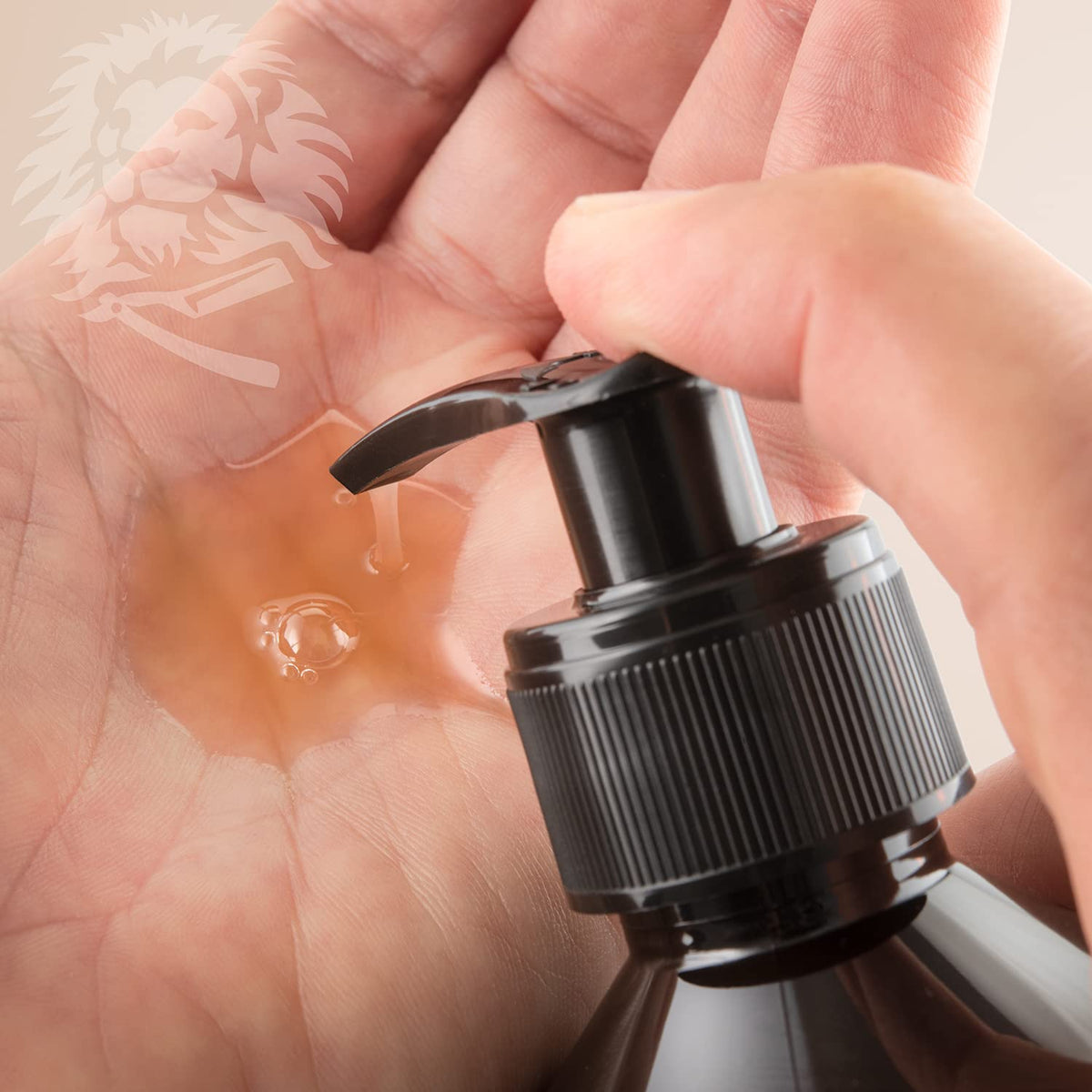 Close-up of cedarwood and vanilla scent bottle for masculine grooming