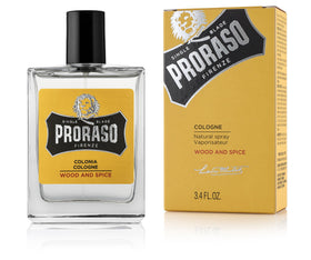 Proraso Wood and Spice cologne bottle for daily wear.
