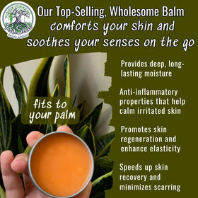 ProSeed Holistic Wellness balm applied to dry skin for deep hydration