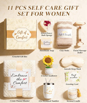 Protado Get Well Gift Basket candle adds calming ambiance