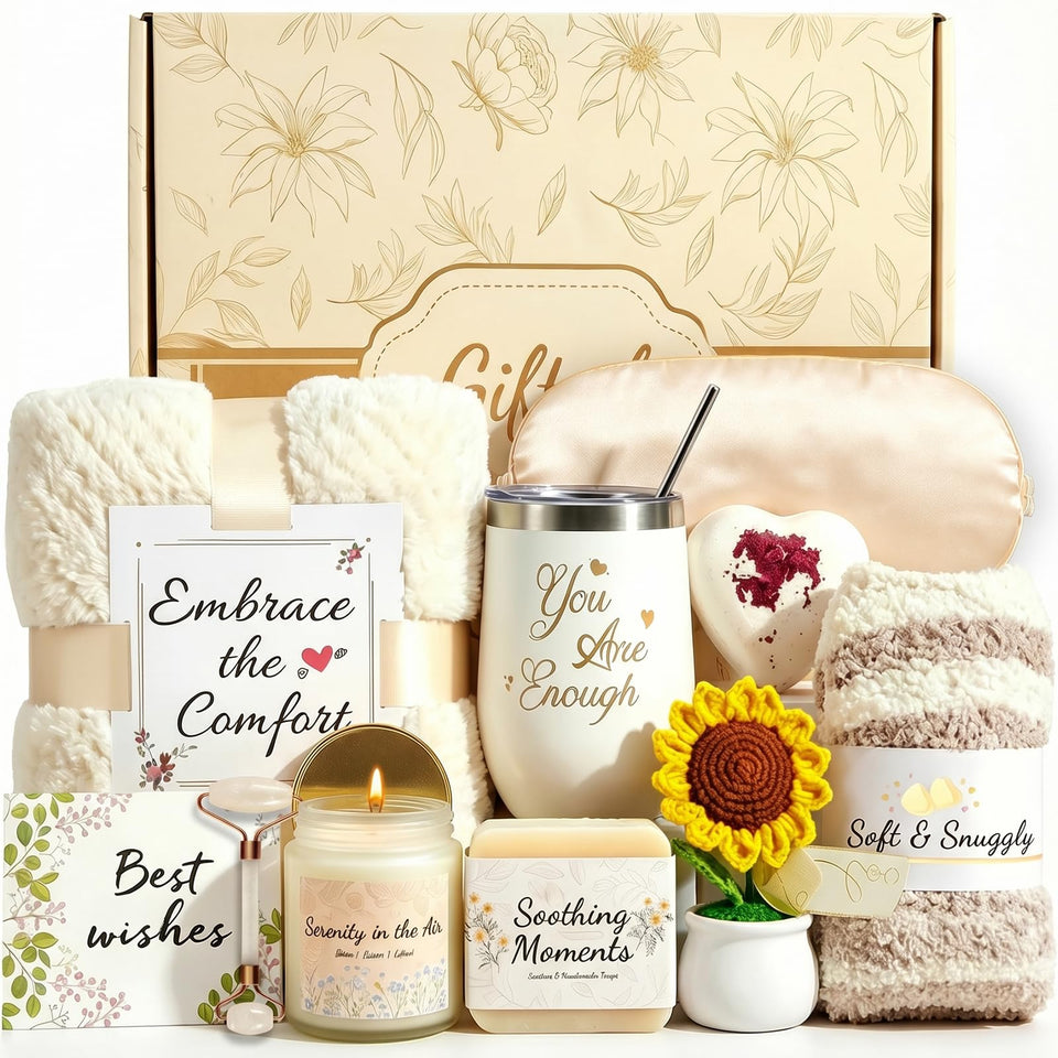 Protado Get Well Gift Basket cozy blanket for warm, comforting evenings