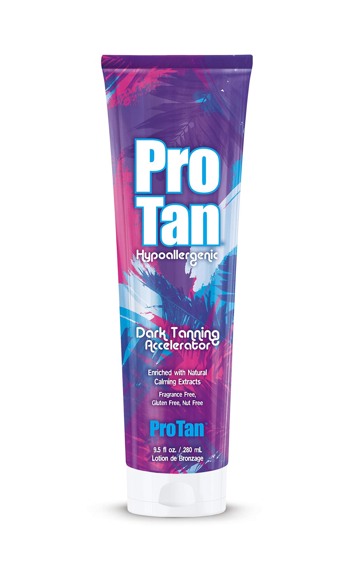 Pro Tan Dark Hypoallergenic Tanning Accelerator bottle: fragrance-free, non-greasy hydration for sensitive skin.