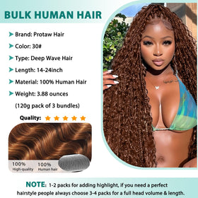 Protaw boho braids 20in deep wave texture enhances movement.