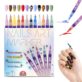 PROTECTMETER nail art pen 0.5mm tip enables precise outlines on natural nails.