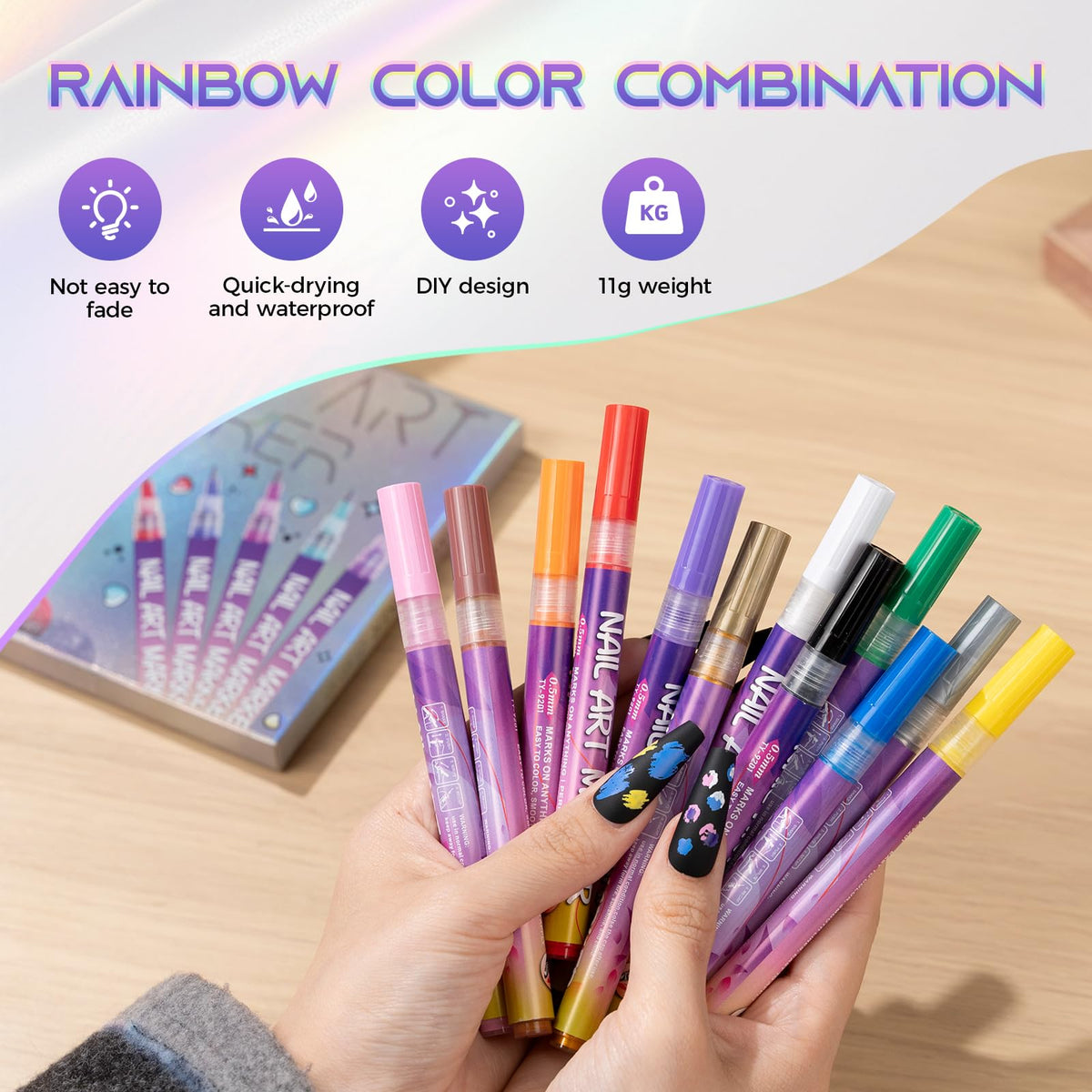 PROTECTMETER nail art pen requires no lamp for fast at-home manicures.
