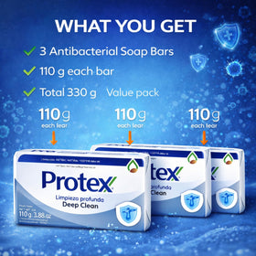Protexx antibacterial bar soap Nutri Protect omega-3 3-pack nourishes skin.