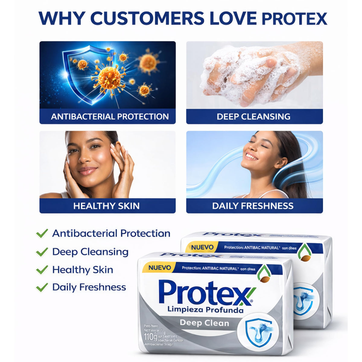 Using Protexx antibacterial bar soap in the shower for a clean, refreshed feel.
