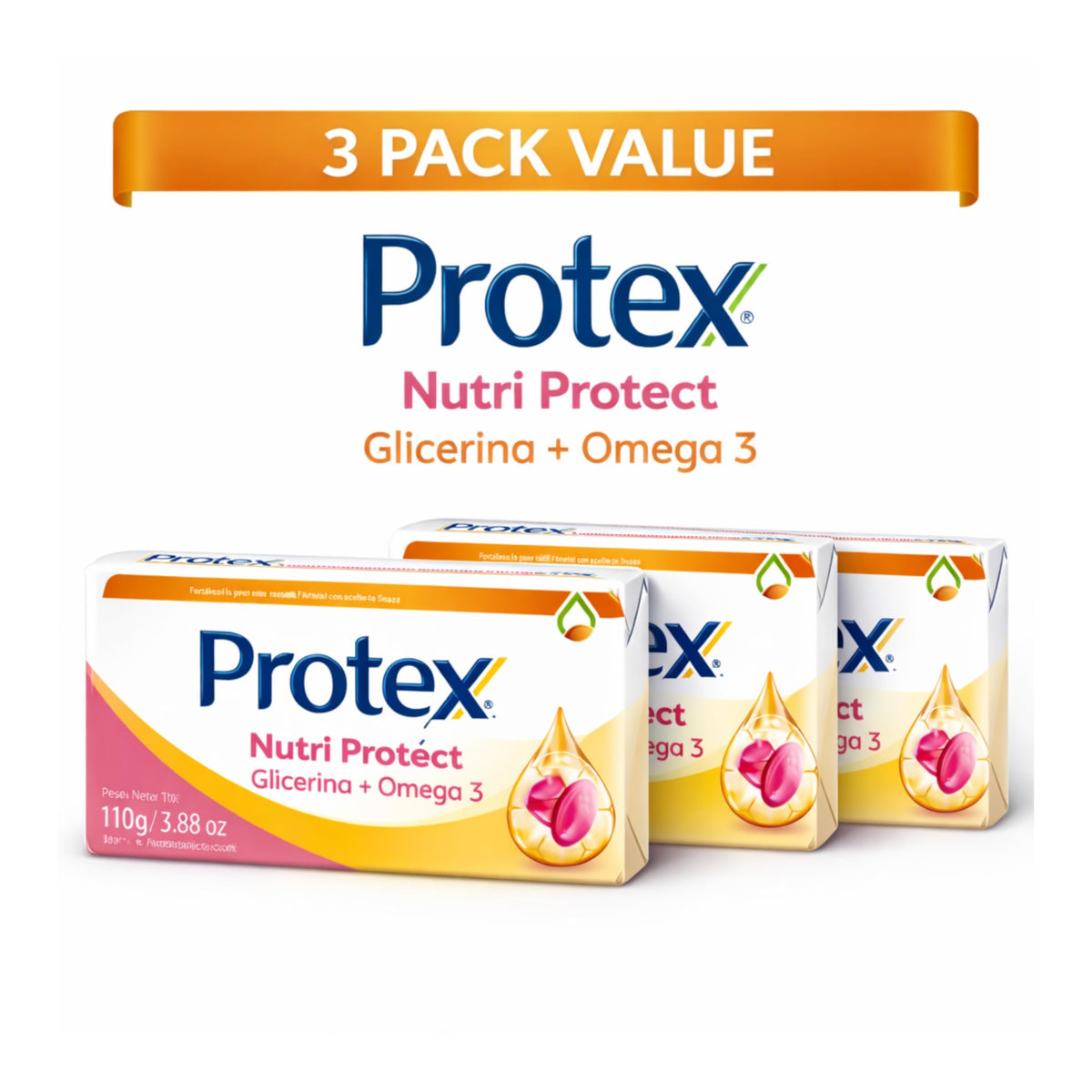 Protexx Nutri Protect glycerin bar with omega-3, ideal for nourishing skin.