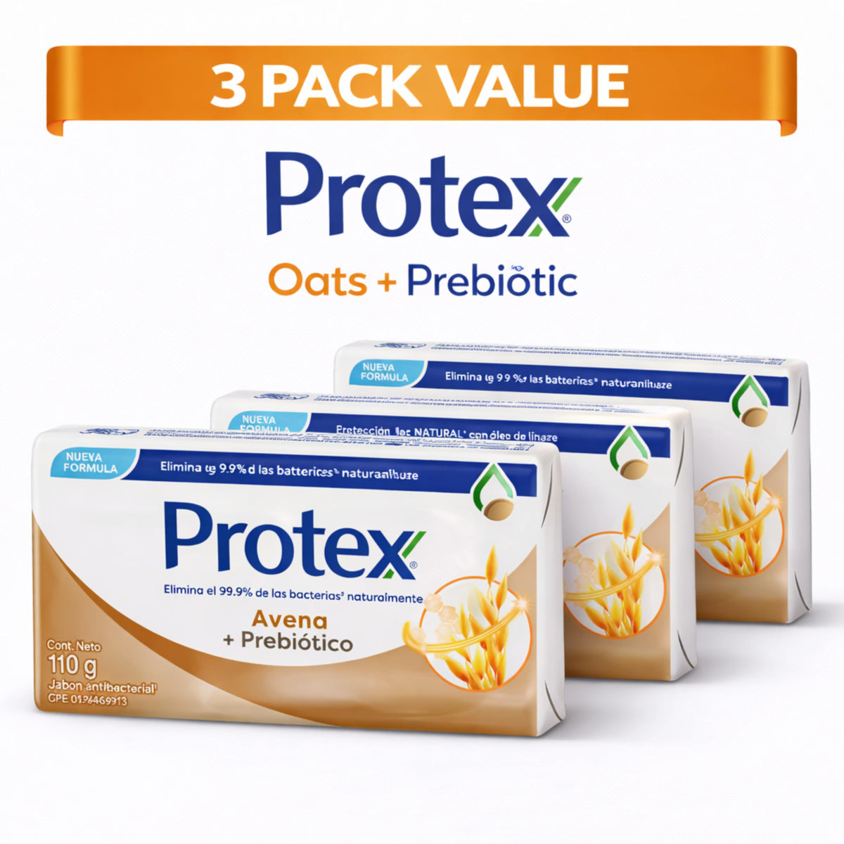 Protexx oats prebiotics bar soap delivers gentle cleansing and skin-supporting nourishment.