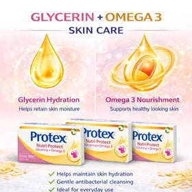 Protexx Oats + Prebiotics bar soap supports gentle cleansing.